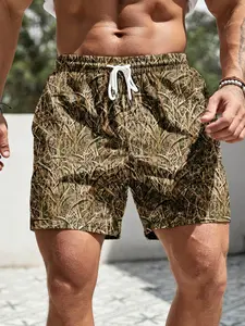 Men's Camo Print Shorts, Casual Sport Shorts, Summer Style Shorts, Menswear, Regular Fit Casual Street Comfy Breathable Tropical Shorts for Summer, Casual Sporty Shorts, Men's Bottoms for Daily Wear