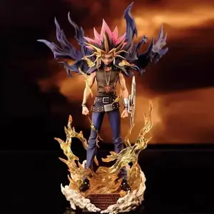 28cm Yugi Muto Figure Dark Game Dimensional Duel Monsters Action Figures Pvc Model Statue Collection Ornament   Kids Toy Gifts