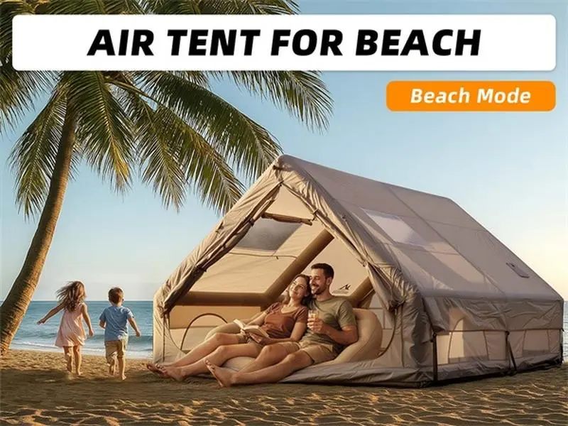 4-Season Inflatable Family Tent - 8-10 Person Instant Shelter, 129 Sq Ft Sturdy Heavy Duty Outdoor Camping Shelter with Stove Jack, Mesh Windows & Pump, Compact for Summertime Use, Family Tents, Sturdy Outdoor Tent