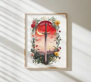 Lunathion Art Print, Light It Up, Crescent City, Sarah J. Maas, Fantasy Sword Art, Fantasy Bookish Wall Art Poster Prints (Unframed)