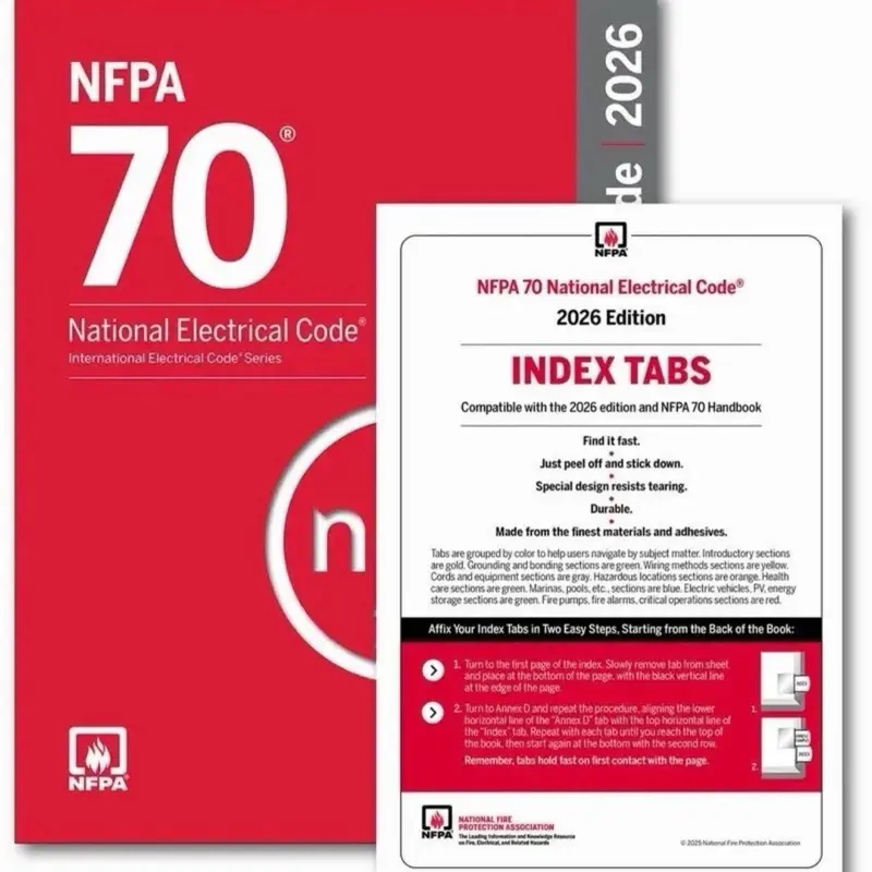 NFPA 70, National Electrical Code (NEC) 2026 Edition + index tab NFPA 70, National Electrical Code (NEC) 2026 Edition + index tab