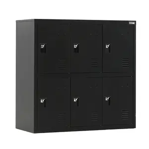 6 Door Metal Storage Locker Cabinet with Lock Latch for Employees, staffs or workers