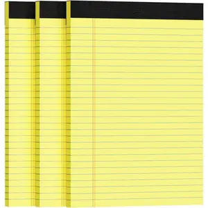 3pcs Legal Pads 8.5 x 11, Notepads 8.5 x 11 College Ruled Notebook, Writing Pads of Paper,Yellow Note Pads, Memo Pad Papers Perforate Legal Notepads Narrow Ruled Line,30 Sheets/Pack