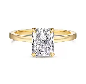 110–31 main stone: 2 ct, D color, VS1 clarity; four-prong Radiant lab-grown diamond engagement/proposal ring, 925