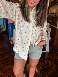 Wildflower Button Down Top By Top Notch