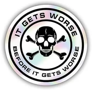 Holographic Skull Stickers, Water Resistant, Vinyl, Black, Contemporary Style, Reusable, Round Shape, Meme Theme, For Car, Laptop, Phone, Computer