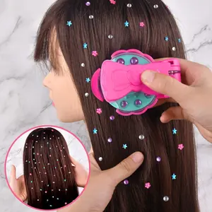 Blingbling Magic Nail Drill Machine for Girls, DIY Hair Decoration Toy, Hair Accessories, Role Play Activity, Parent-Child Fun, Christmas Gift Idea