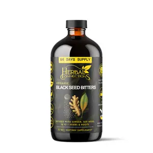 Herbal Connections Organic Black Seed Bitters 32 oz (64-Day Supply) – 15 Herb Detox Tonic for Digestion, Liver & Immune Support – Vegan, Sugar-Free, Made in USA