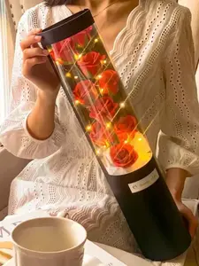 Mother's Day Gift Basket with 9 Artificial Roses, Perfect for Mother's Day and Valentine's Day, Romantic Flower Bouquet for Mom and Girlfriend