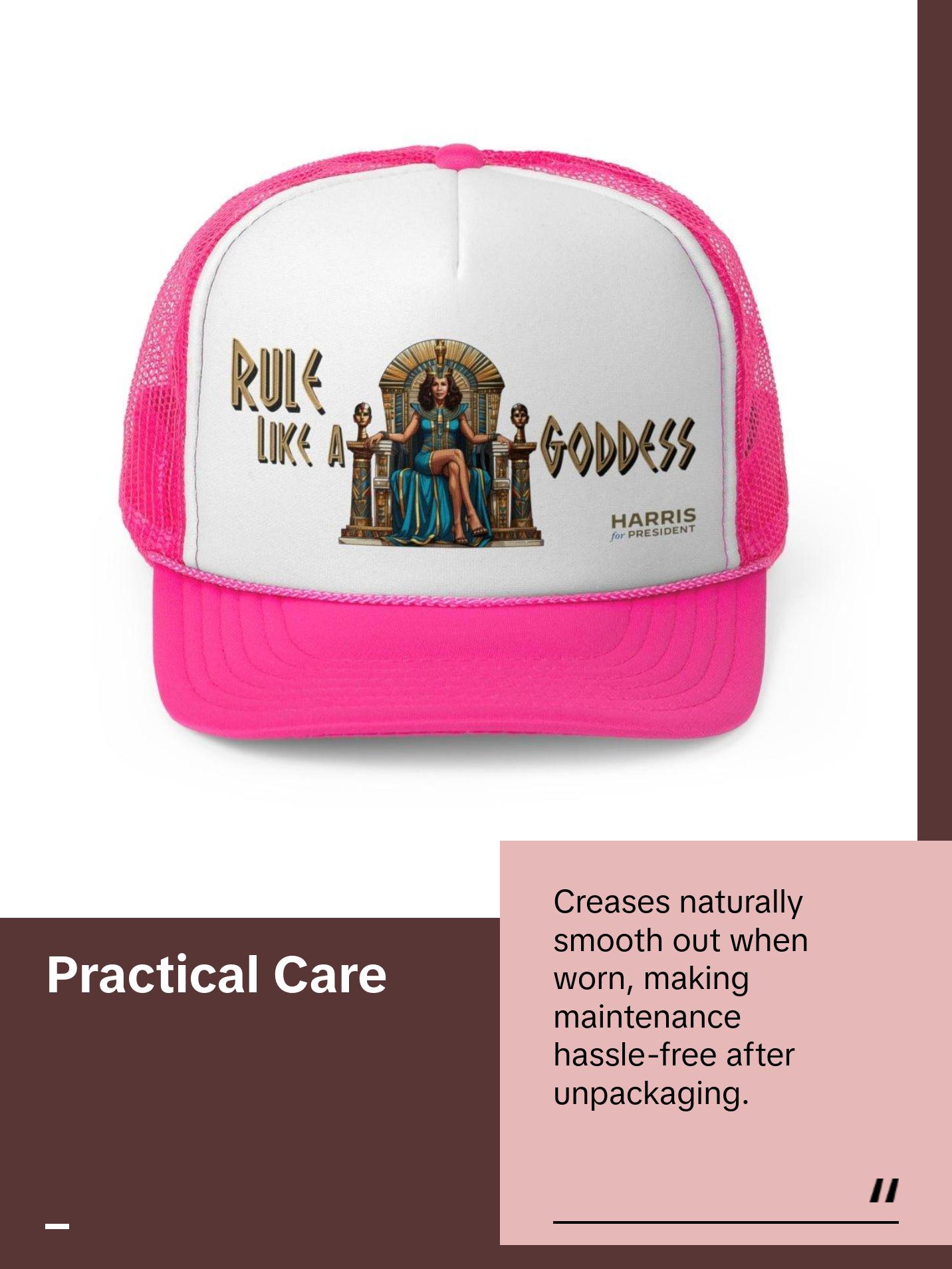 Kamala Harris "Rule Like a Goddess" Egyptian Queen Trucker Hat - Bold Political Leadership Cap