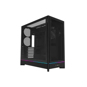 MONTECH HS01, ATX Mid-Tower PC Case, Gaming PC, High-Airflow, Reversible Layout, Mesh Front Panel, Sink-in Design, Toolless Panels, Black