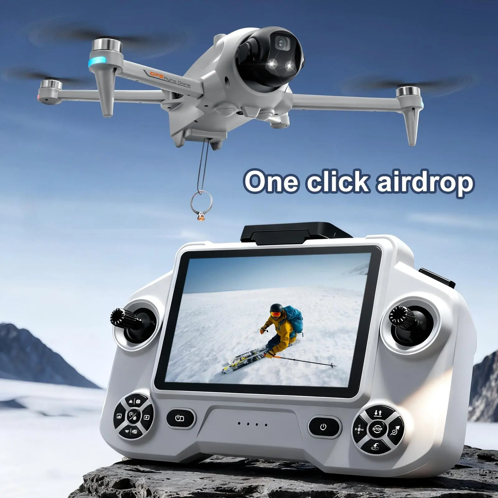 2026 New Design GPS Drone with 180° ESC Camera 5G Large Screen Remote Control Lifting and Obstacle Avoidance Head Brushless Power GPS Return for Amateur Players