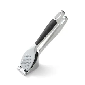 Zinc Alloy Garlic Mincer; Crusher with Easy-Squeeze Ergonomic Handle