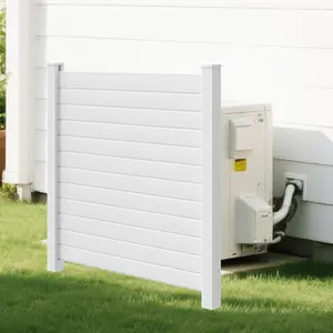 No Dig Air Conditioner Fence PVC Privacy Screen Trash Can Fence Swimming Pool Equipment Enclosure Outdoor Privacy Walls for HOA (50" H x 50" W - 1 Panel) Patio Installation