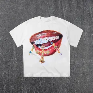 Diamond Teeth Cross Tee Graphic Casual Shirt Summer Top