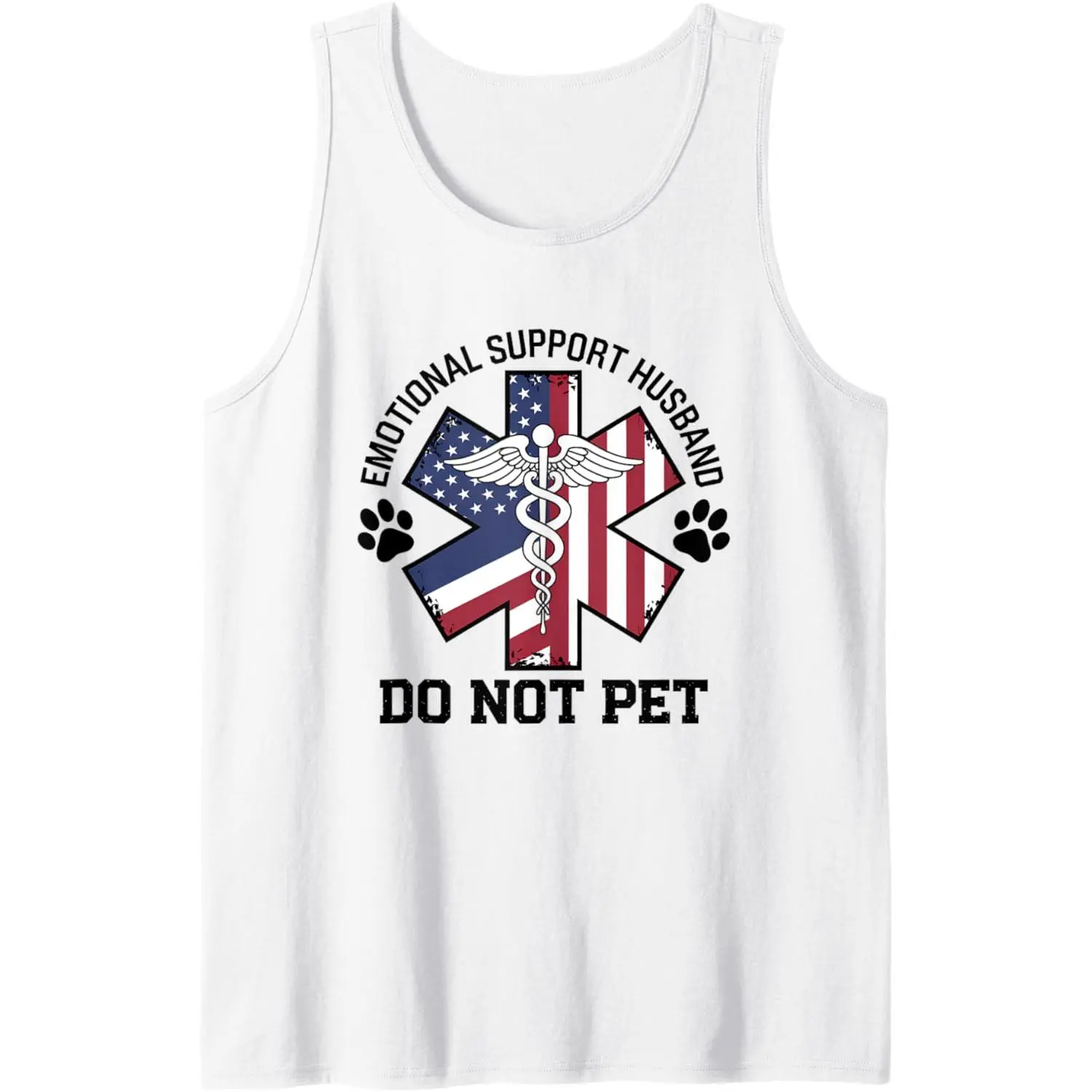Men's Sporty Sports Tank Top - Soft Sleeveless Cotton Menswear, Breathable Fabric, "Do Not Pet" Emotional Support Husband Top for Daily Use, Sporty Sports Tops