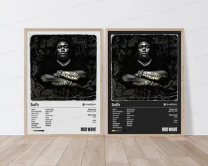 Set Of 2 Rod Wave SoulFly Music Album Cover Poster Tracklist Wall Art Poster HD Print Unframed Aesthetic Room Home House Modern Wall Decor Trendy Gift.