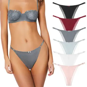 LEVAO Sexy Cotton G-String Thong 6/9 Pack, Low Waist, Stretchy & Comfy T-Back Panties