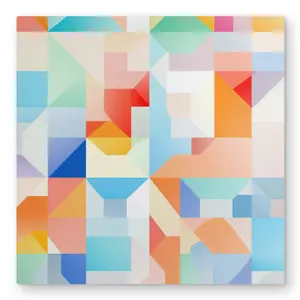 212 MAIN 32x32 in. Light Aluminium Minimalist Geometric Cadence Blue Metal Print Wall Art, Home Decor for Room Accent
