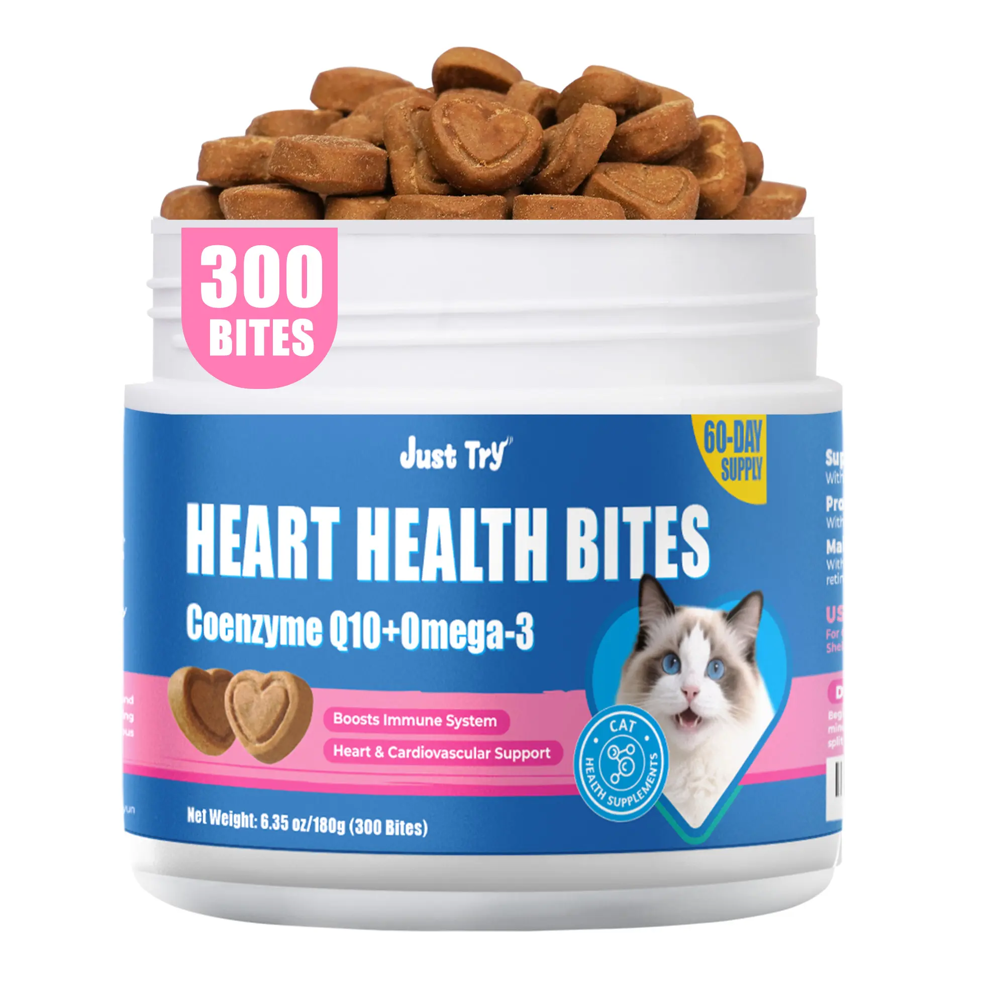 【Live Big Deal】Just Try Coenzyme Q10 coq10 Bites for Cats - Advanced q10 & Taurine Cat Treats for Feline Heart Health - Chicken Flavored - Supports Heart Function - 300 Count,back to school #backtoschool. #sohochic