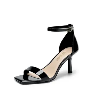 Dream Pairs Women's Square Toe Ankle Strap Heels