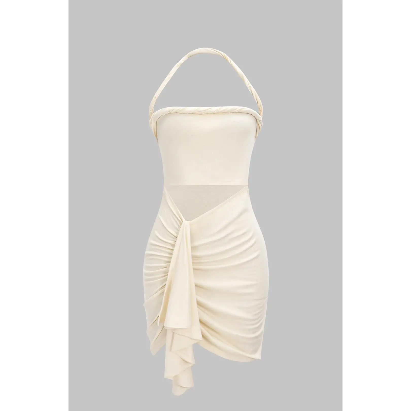 Asymmetrical Twist Knot Sleeveless Midi Dress