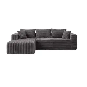 ANY BOX 118&92.5" L/U-Shaped Modular Boneless Sectional Couch Oversized Deep-Seat Suitable for Living room/Bedroom/Apartment 0112GY