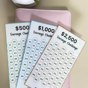 $500–$2,500 Savings Challenge Bundle | Laminated Cash Stuffing Savings Cards