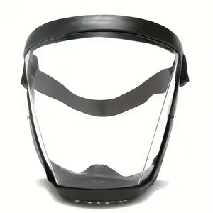 Transparent Visor - Adjustable Full-Face Protective Shield - Durable Plastic Safety Mask - Heat & Impact Resistant for Work, Kitchen, and Outdoor Use with Easy Drawstring Closure