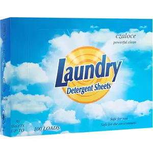Fresh Scent Laundry Detergent Sheets, 100 Loads (50 Sheets), Eco-Friendly Liquid Soap for Bedding, Space-Saving & Non-Toxic, Scented Laundry