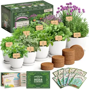 Premium 10-Herb Garden Kit, Organic Non GMO Seeds - All-in-One Indoor Herb Growing Set