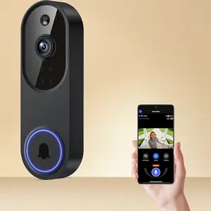 Wireless Smart Video Doorbell Camera with Two Way Talk, AI Human Detection, Night Vision and Cloud Storage, 2.4G Wi-Fi only (Black-NoChime)