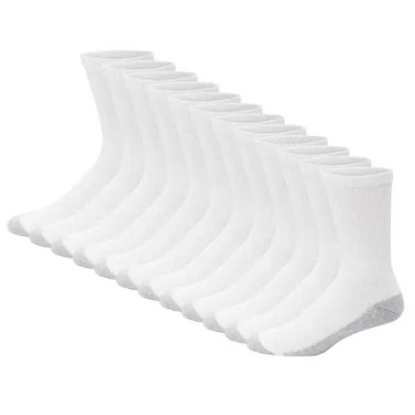 Hanes Men's Double Tough Durability Crew Socks, 12-Pack, Size 6-12