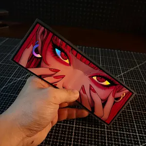 1PC Vibrant Holographic Anime Peeking Eyes Car Sticker, Anti-Scratch Decal for Cars, Motorcycles, Scooters and PC Cases - Colorful Reflective Vinyl, Ideal Gift for Anime Fans, Vehicle Decoration | Vibrant Decals | Anime Car Accessories