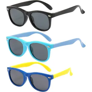 SKA1 3 Pack Colorful sunglasses for Boys Girls Polarized UV Protection Sunglasses
