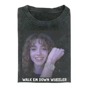 Walk Em Down Wheeler Funny Quote T Shirt, Grey Retro Character Graphic Tee, Trendy Meme Streetwear, Unisex Casual Urban Shirt