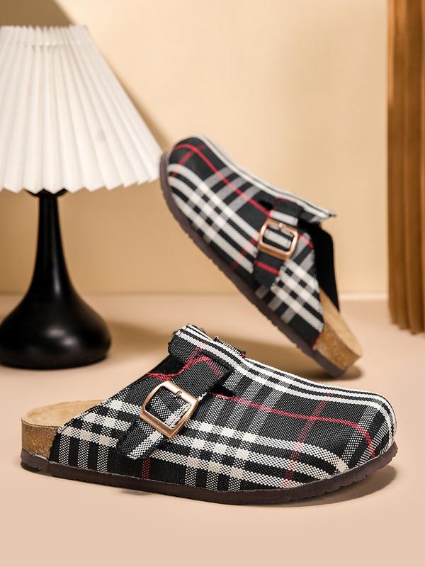 Unisex Soft Wood Insole Slippers, Round Toe Design, Adjustable Buckle, Comfortable for Men and Women, Classic All-Season Outdoor Beach Shoes, Casual Shoes Clogs