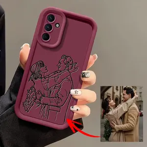 Phone Case: Personalized TPU Hand Drawn Lines Family Couple Pet Friend Personal Portrait EtcImage Design Custom Phone Case Compatible with Samsung Galaxy S21,S22,S23,S24,S25,S26,A13,A14,A15,A16,A17,A33,A34,A35,A36,A52,A53,A54,Note Ultra Plus FE 5G