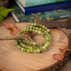 Natural Nephrite jade 8mm Round Beaded Handmade Protection Bracelet Gemstone Crystal Stretch Men Women Bracelet Gift