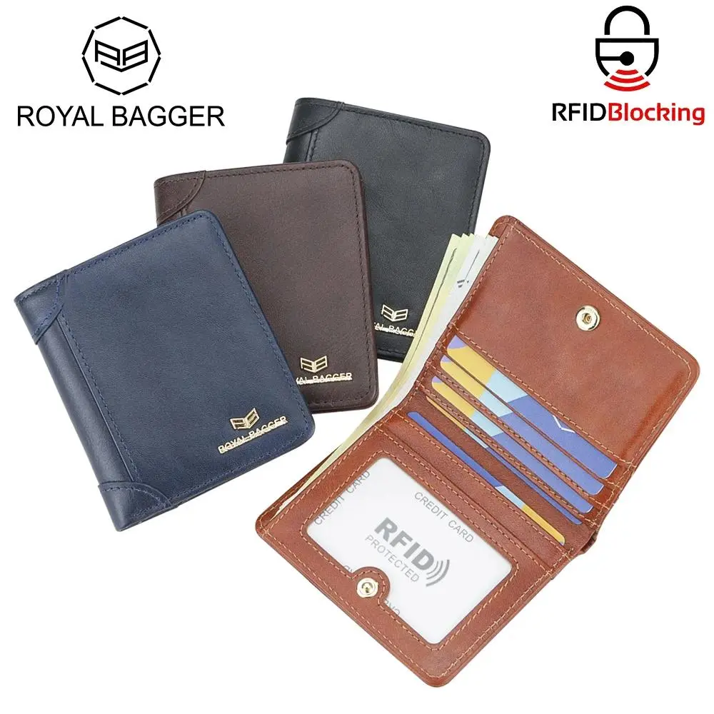 Royal Bagger Men's Genuine Leather Wallet, Vintage Slim Bifold with RFID Blocking, Minimalist Card Holder, Minimalist Money Wallet, Rfid Slim Wallet
