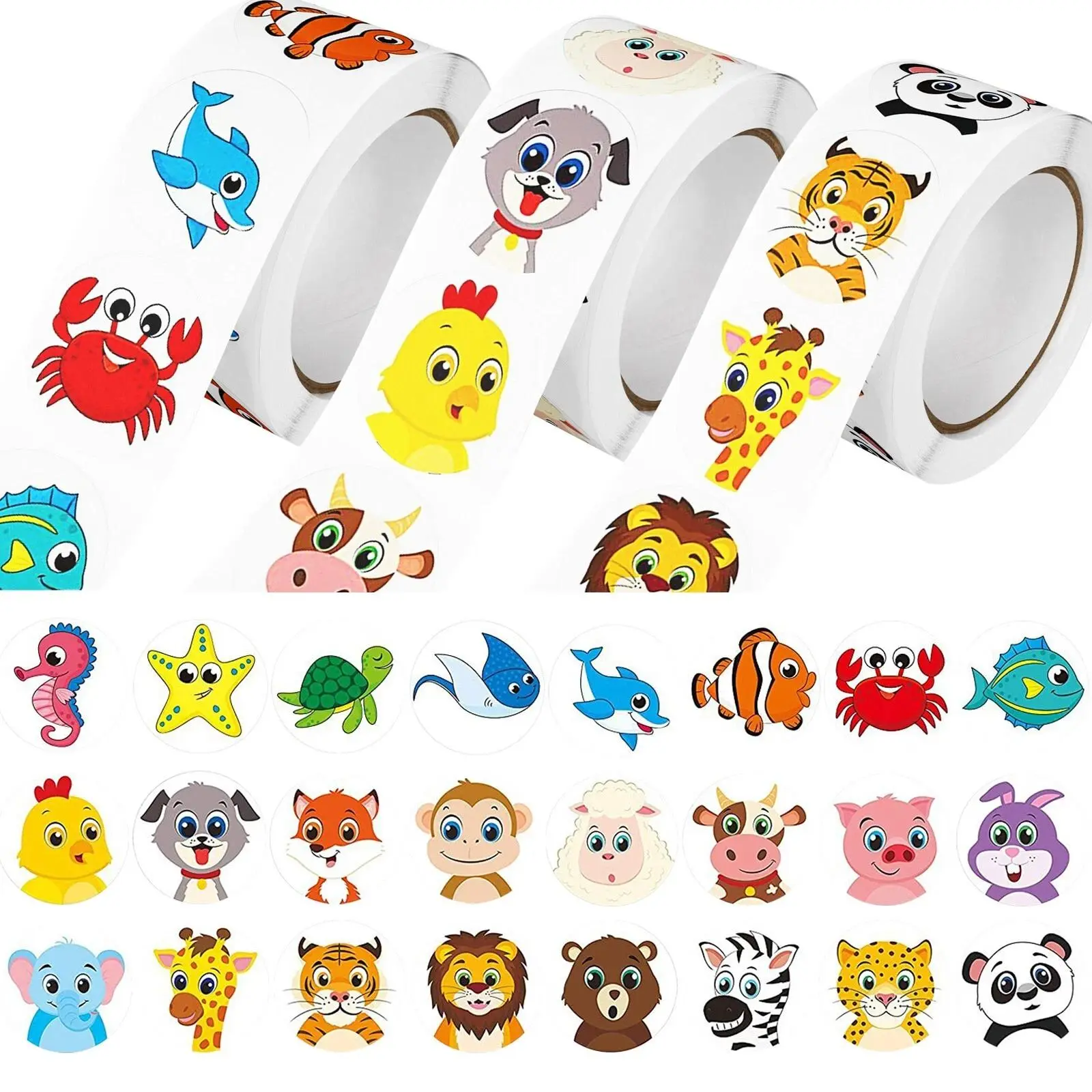 1500Pcs Cute Cartoon Animal Stickers Pack