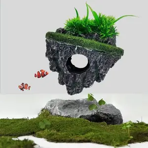 Fish Tank Decorative Floating Stone, Realistic Aquarium Ornament, Eco-Friendly Landscape Rock, Fake Mountain Scenery, Hiding Cave House