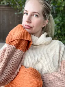Cuffed Mallory in Orange Sweater