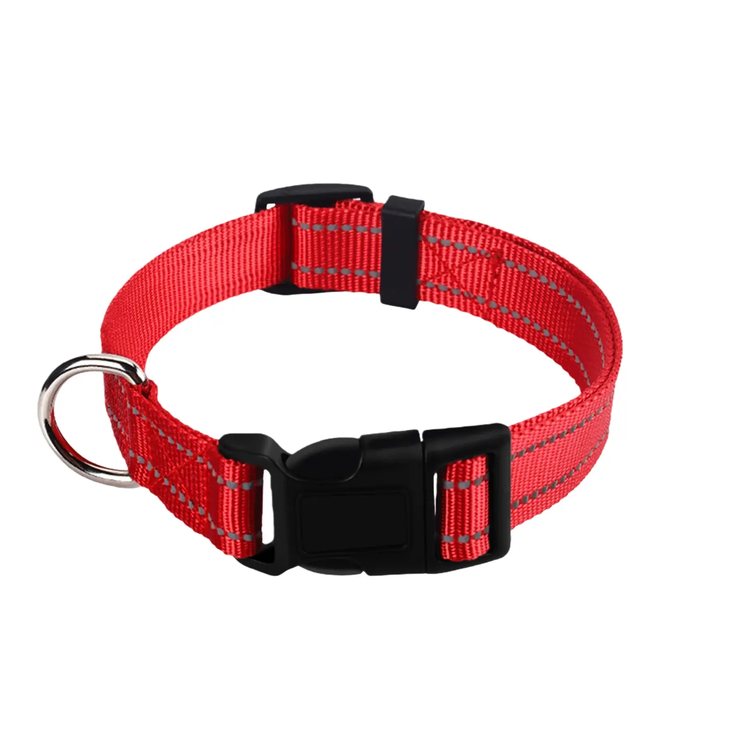 Adjustable Reflective Nylon Dog Collar with Quick Release Buckle and D Ring, Comfortable and Durable, Suitable for Small Medium Dogs, Reflective Collars