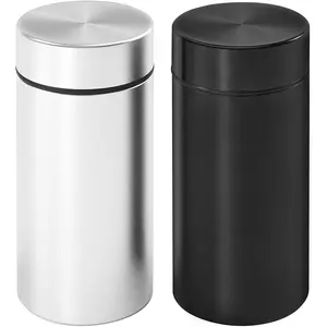 OZCHIN Aluminum Storage Jar Portable Airtight Smell Proof Container Bottle Multipurpose Storage Container for Spices, Coffee & Teas 80ml (Silver&Black) Kitchen Utensils