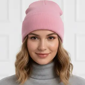 Bubblegum Pop Knit Beanie - Soft and Cozy Winter Hat for Women, Perfect for Cold Weather