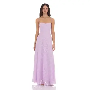 Lucy In The Sky Burnout Lace-Up Maxi Dress