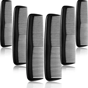 Leinuosen 12 Pieces Hair Combs Set Pocket Plastic Fine Tooth Dressing Comb for Women and Men, Peines Para Cabello(Black)