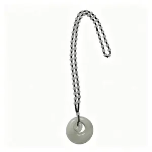 Taoist White Jade Peace Buckle Pendant - Energy Alignment & Aura Protection