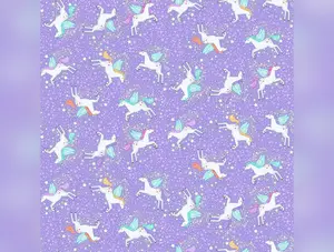 Fairy Dust | Lilac Unicorn by Makower UK for Andover Fabrics | MU-050-L